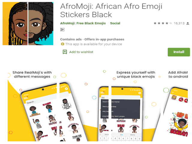 AfroMoji African Afro Emoji Stickers Black